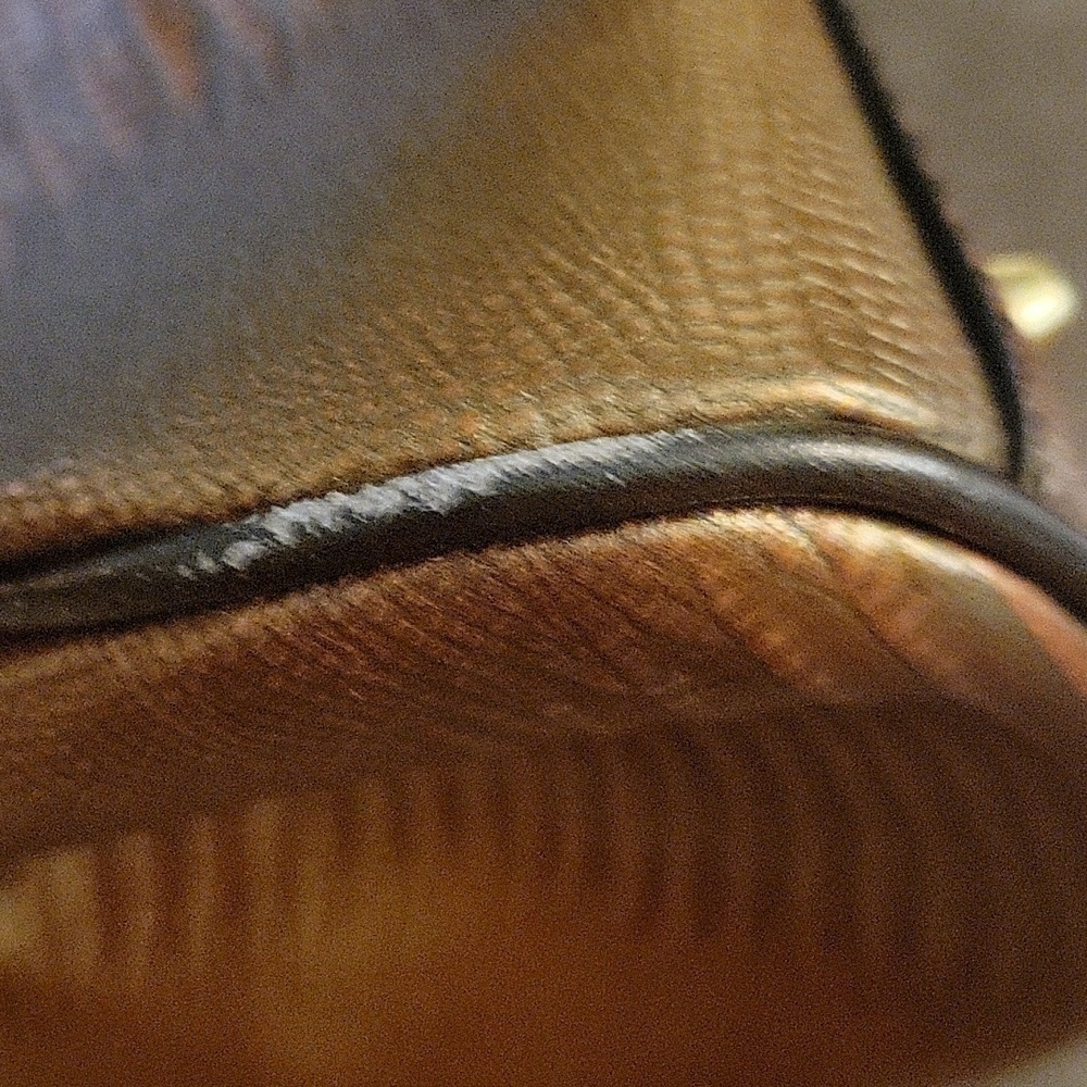 Vtg CHARLIE LAPSON Metallic Copper Brown Baguette Satchel Bag - Picture 16 of 16